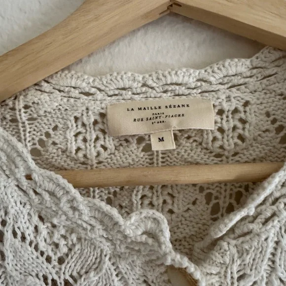 Sezane Cream Knit Cardigan - Picture 3 of 4